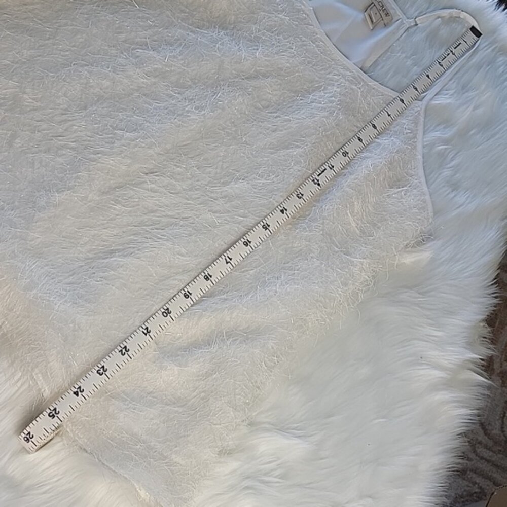 J.CREW White Eyelash Fringe Retro Flapper Racer Back Party Holiday Cami Top 2 - Picture 9 of 11